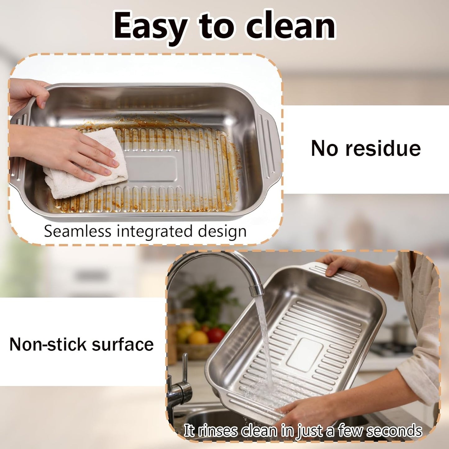 3 Pack Grilling Prep and Serve Trays Stainless Steel Grill Tray with Lid Grill Carry System for Large Capacity Food Prep Marinating Serving BBQ and Cooking Grilling Accessories Gifts for Men