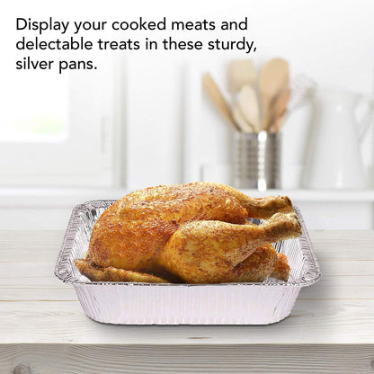 Stock Your Home 9x13 Aluminum Trays with Lids (10 Pack) – Disposable Half Size Deep Pans for Cooking, Storage, BBQ, Grilling, Catering