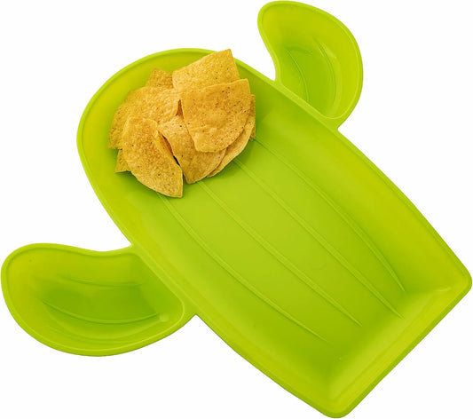 Fun Express Cactus-Shaped Chip & Dip Tray - Green