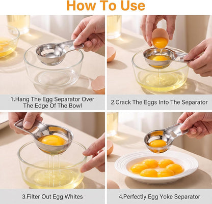 cobee Egg Yolk Separator,Stainless Steel Egg Separator for Raw Eggs