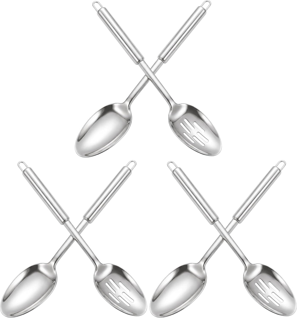Stainless Steel Serving Spoon,Solid Slotted Spoon,Cooking Spoons Set, Kitchen Utensils Set For Mixing, Serving, Stiring Large Spoons