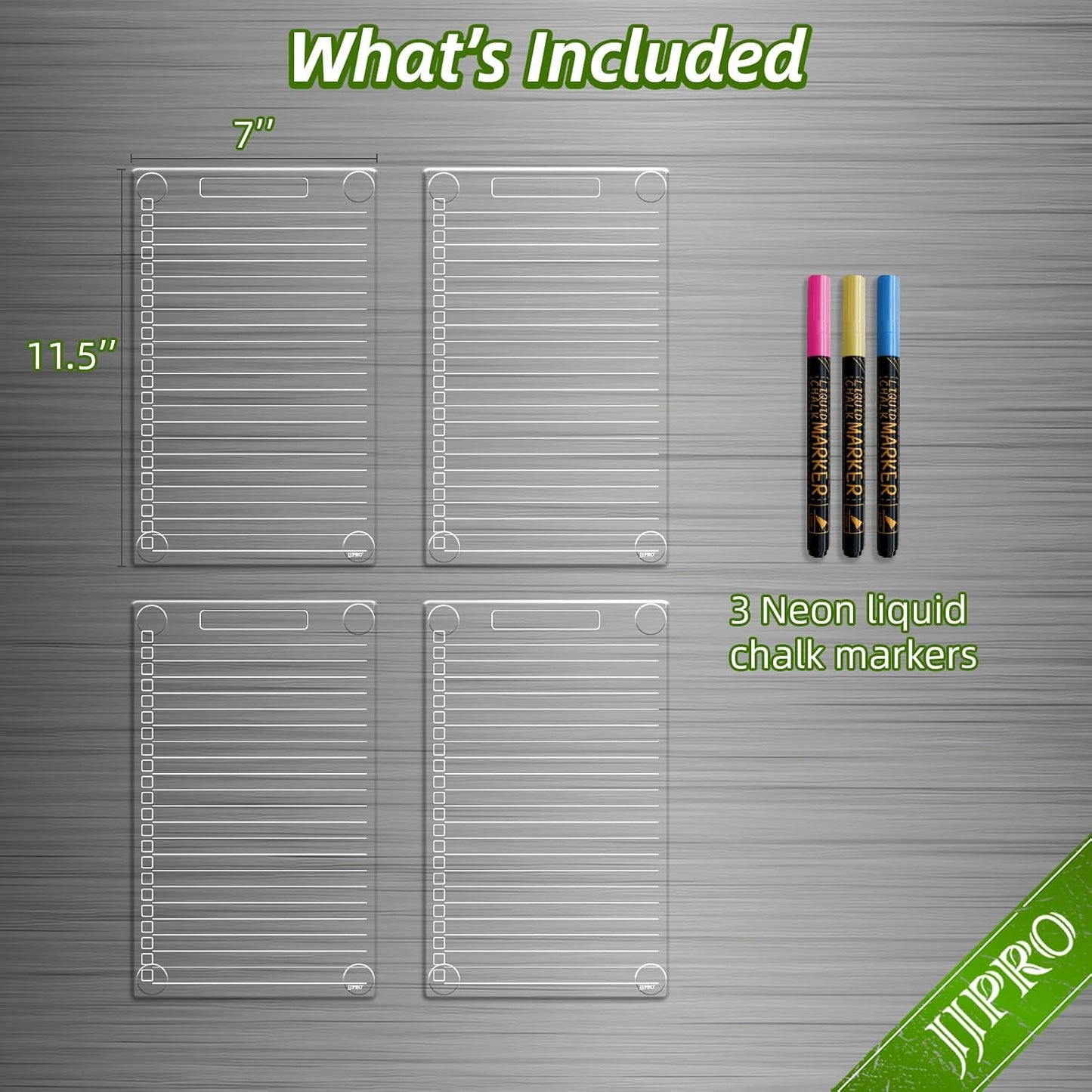 JJPRO Non-Magnetic Clear Weekly Planner & to Do List for Fridge, 8.5"x13" Dry Erase to Do List WhiteBoard,Reuasble Weekly Calendar for Refrigerator,Cabinet,Wall&Glass, All Smooth Surfaces
