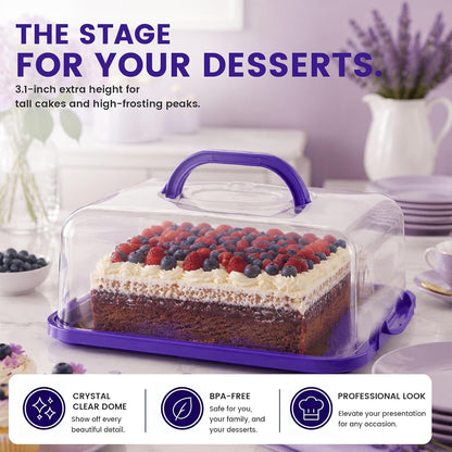 VGOODALL Cake Carrier with Lid and Handle, 12 Capacity Cupcake Carrier, 2-in-1 Rectangular Cupcake Holder for Pies Muffin Pizza Nuts Fruit, Dessert Storage Containers for Parties, Picnics, Baking
