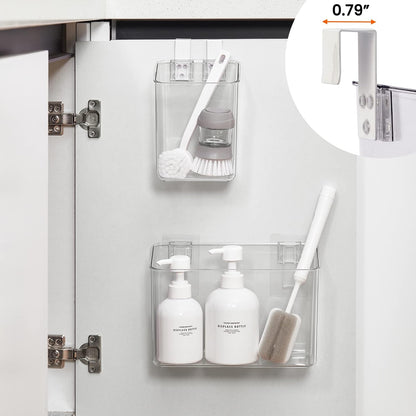 vacane Office Hanging Organizer, Clear Hanging Baskets for Organizing Over the Cabinet Organizer Holder for Kitchen, Pantry, Bathroom-Hang Outside or Inside Door-XL
