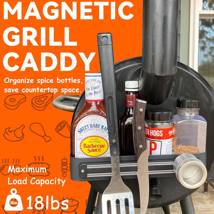 Strong Magnetic Grill Caddy for Blackstone, Heavy Duty Griddle Caddy with Tools Holder, Magnetic Space Saving Grill Accessories for Traeger Pit Boss Camp Chef Z Grills Royal Gourmet MSTER Cook