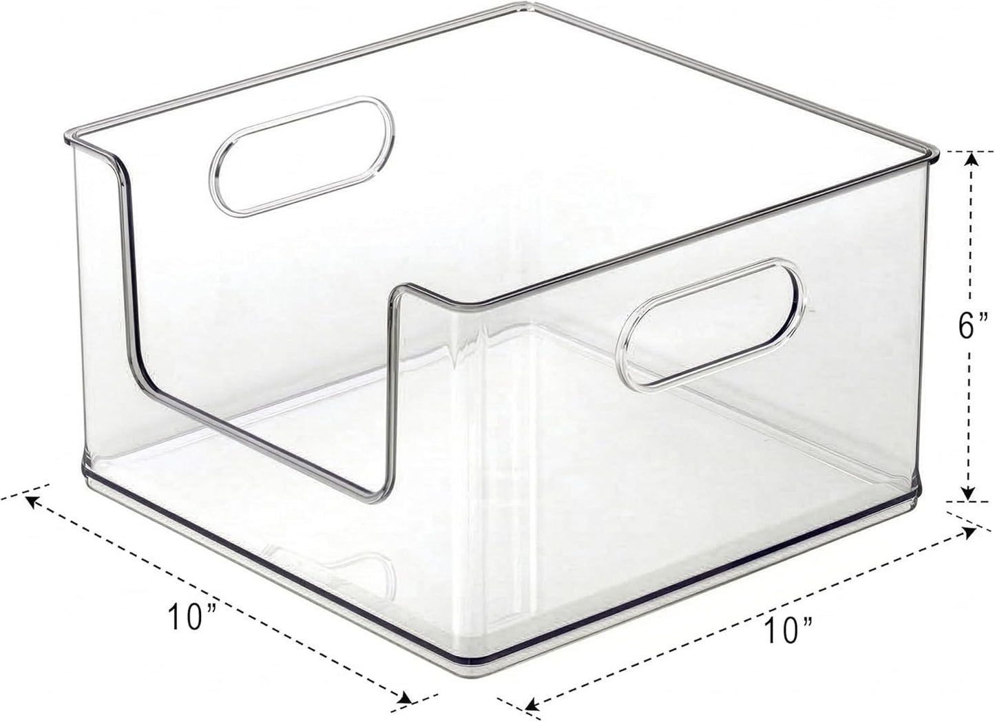 BINO | Stackable Plastic Storage Bins, Clear | THE CLARUS COLLECTION | Pantry Organizers and Storage Containers | Fridge Organizer Bins | Kitchen Cabinet Organizer | Medicine Cabinet Bin
