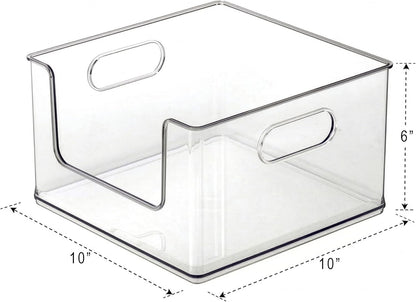 BINO | Stackable Plastic Storage Bins, Clear | THE CLARUS COLLECTION | Pantry Organizers and Storage Containers | Fridge Organizer Bins | Kitchen Cabinet Organizer | Medicine Cabinet Bin