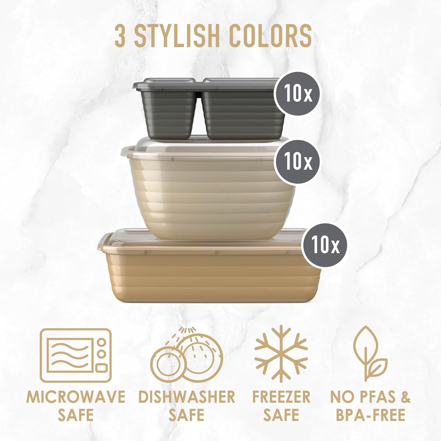 Bentgo Prep 60-Piece Variety Meal Prep Kit - Reusable PFAS & BPA-Free Food Containers 1-Compartment Trays, Prep Bowls, & Snack Boxes - Microwave, Freezer, & Dishwasher Safe (Rich Shades)