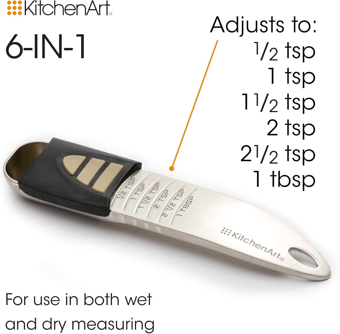 KitchenArt Baker’s Pro Adjust-A-Measure Set, 4-Piece, Satin