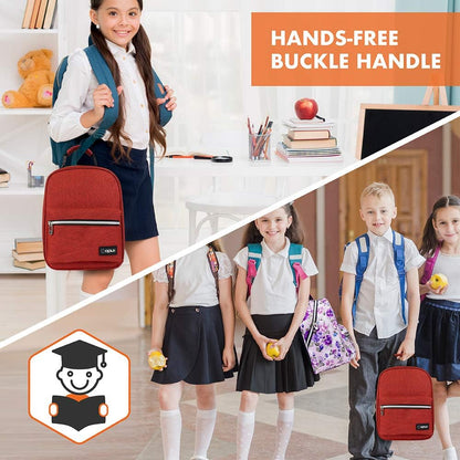 opux Lunch Box for Girls Boys Kids, Insulated Leakproof Lunch Bag, Reusable Teen Lunch Boxes for School, Medium Large lunchbox for Women Men Adult for Work with Front Back Pocket (Purple)