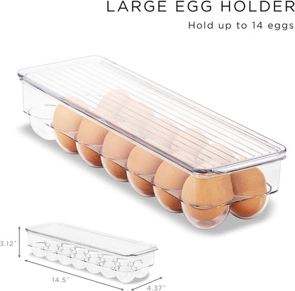 Sorbus Fridge Organizer Bins – Set of 8 Refrigerator Organizers and Storage Containers, Stackable Freezer Bins and House Essentials for New Home, BPA-Free Pantry Drawer Organizers