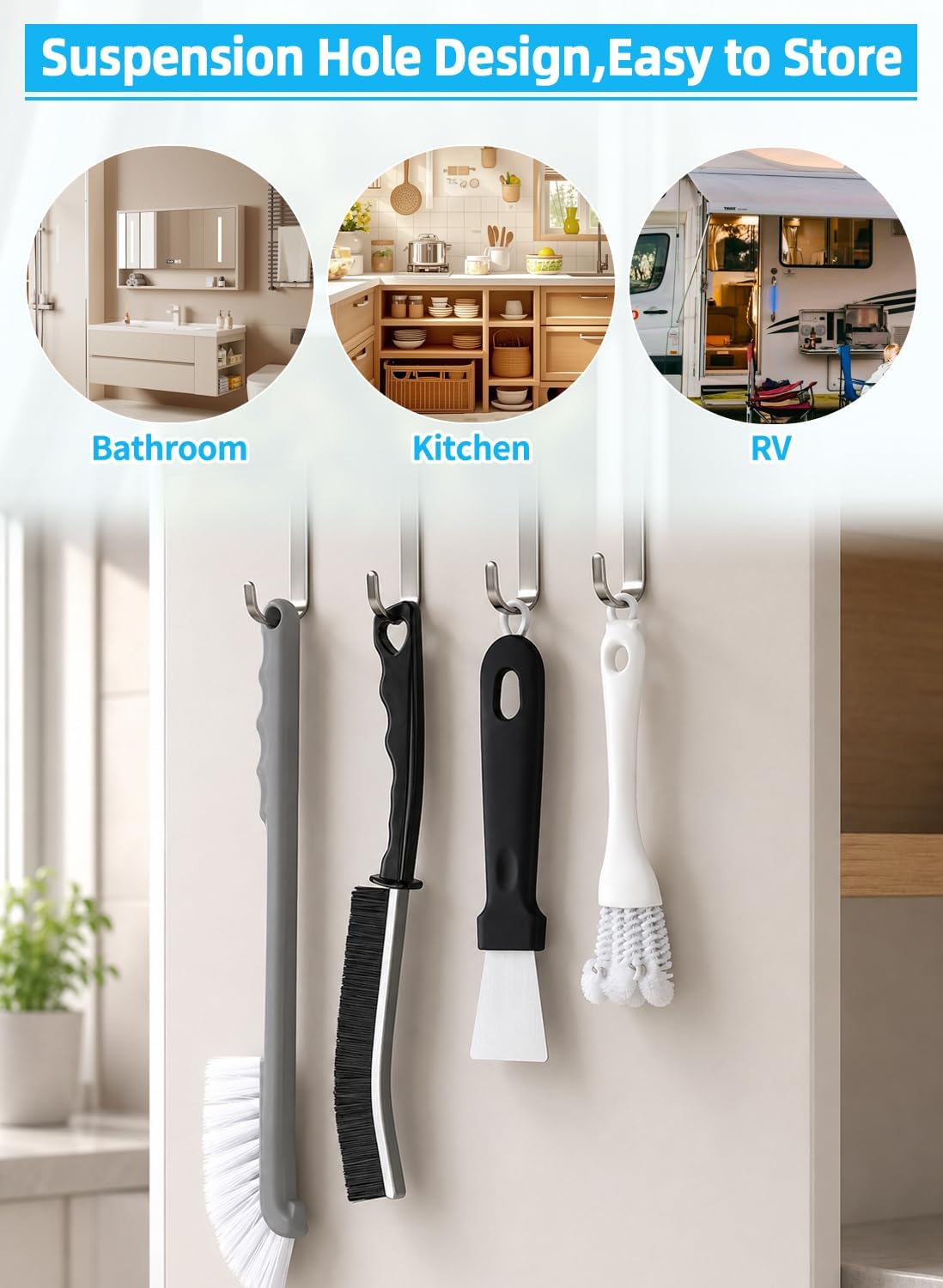 16Pcs Crevice Cleaning Brush Set, Hard Bristle Scrub Brushes Tools for Deep Cleaning Gap,Window Groove Cleaning Brush for Sliding Door, Sill, Tile Lines, Shutter, Corner, Sink, Teapot, Bottle (16 Pcs)