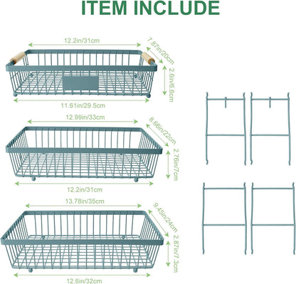 Fruit Basket Bowl 2 Tier Detachable with 2 Banana Hangers, Fruit Stand Holder for Kitchen Countertop, Metal Wire Vegetable Storage Organizer, for Bread Snack Veggies Produce, Black