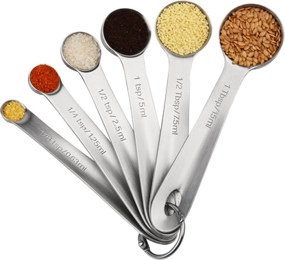 Measuring Cups and Spoons Set, 18/8 Stainless Steel Measuring Cups and Spoons Set, 5 Metal Measuring cup & 6 Baking Measuring Spoon, Imperial & Metric Measure Cup and Spoon Set 11