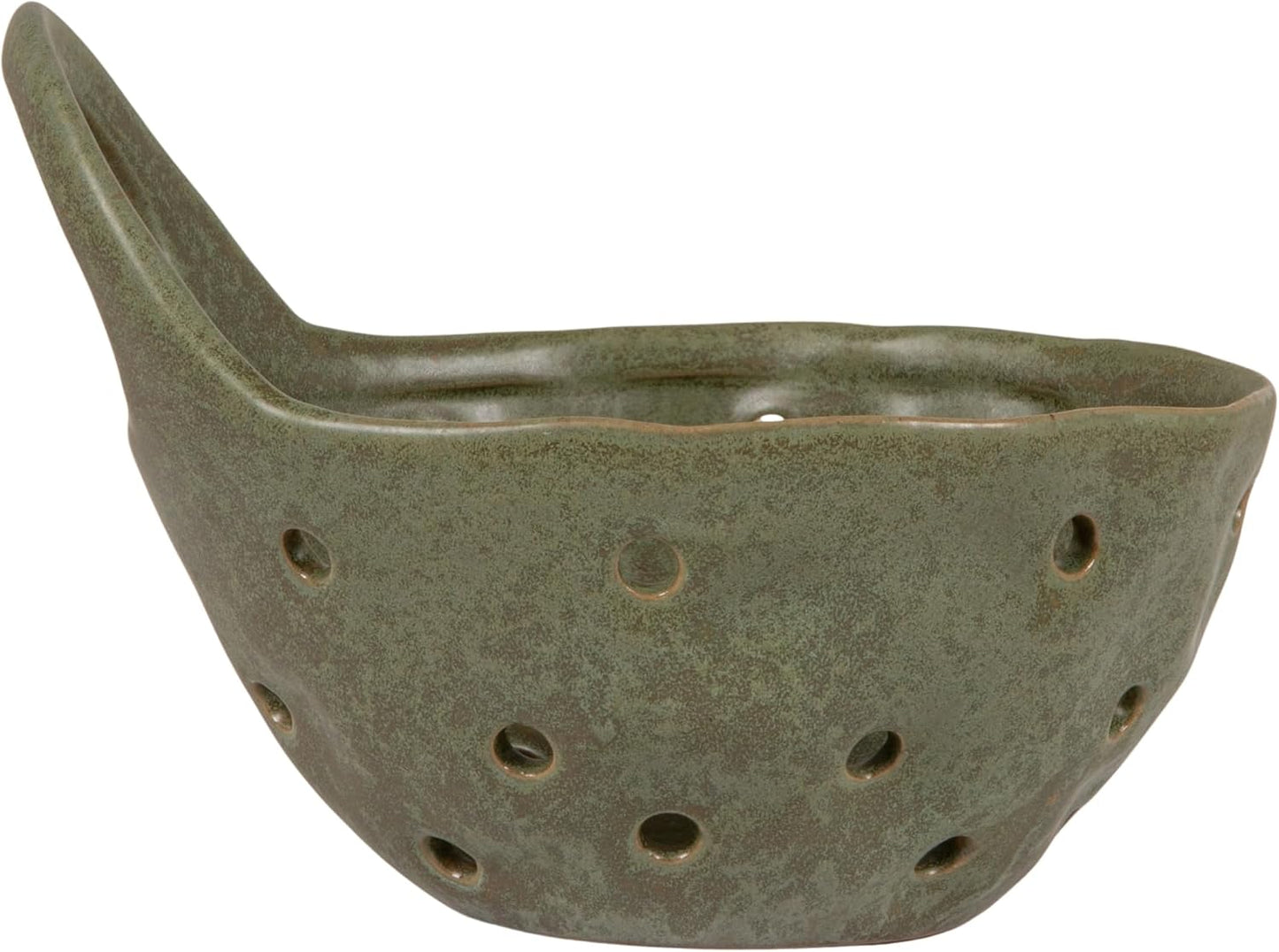 Creative Co-Op Stoneware Colanders with Handles, Set of 2
