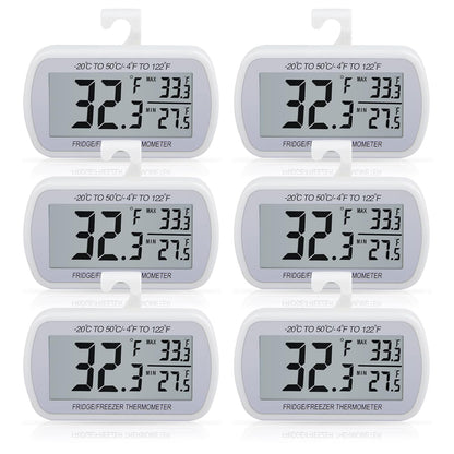 AEVETE Waterproof Digital Refrigerator Freezer Thermometer Large LCD
