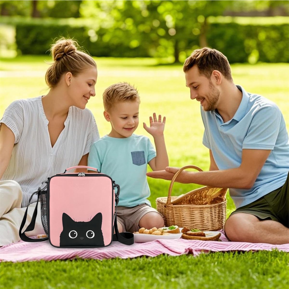 cfpolar Skull Skateboard Lunch Box for Boys Girls, Insulated Lunch Bags for Kids Reusable Mini Cooler Lunch Tote Lunchbox Thermal Meal Tote Kit with Shoulder Strap for Work School Picnic