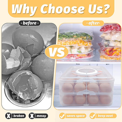 3 Layer Egg Trays with Handle,Deviled Egg Containers with Lid,Easter Egg Containers for 72Holes,Fridge,Portable Tray Platter Party Easter Thanksgiving Picnics