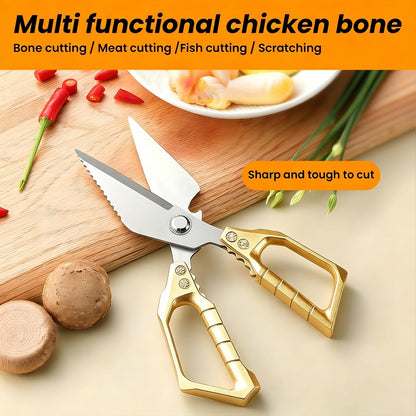 Multifunctional Heavy Duty Kitchen Shears: Kitchen Shears for Cutting Chicken,Kitchen Scissors for Food, Japanese High-Carbon Steel Culinary Poultry Shears, for Chicken,Meat,Fish,Bone Cutting(3.0mm) ﻿