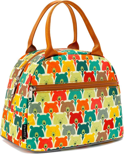 FlowFly Insulated Lunch Cooler Bag - Tote Bag Organizer for Women/Men, Black - Colors B