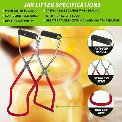 Supa Ant Canning Supplies Starter Kit (Food Grade) - Canning Kits Set for Beginners - 3 Pcs. Including Wide Mouth Jar Funnel, Magnetic Lid Lifter, Stainless Steel Jar Lifter (Assembled in USA) Green