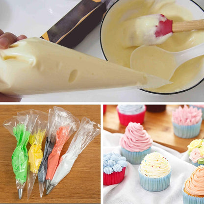 Piping Bags 12 & 16 Inch, 200 PCS Tipless Piping Bags Disposable Pastry Bags Thick Icing Bags for Decorating Cake Cookies