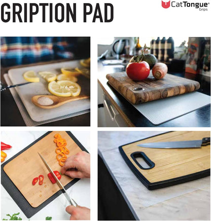 CatTongue Grips Non-Adhesive Anti-Slip Mat - Multi-Purpose Non-Slip Pad For Chefs & Home Cooks - Ideal Cutting Board Mat & Drawer Liner - Kitchen Essentials For Safety (Black, 1-Pack)