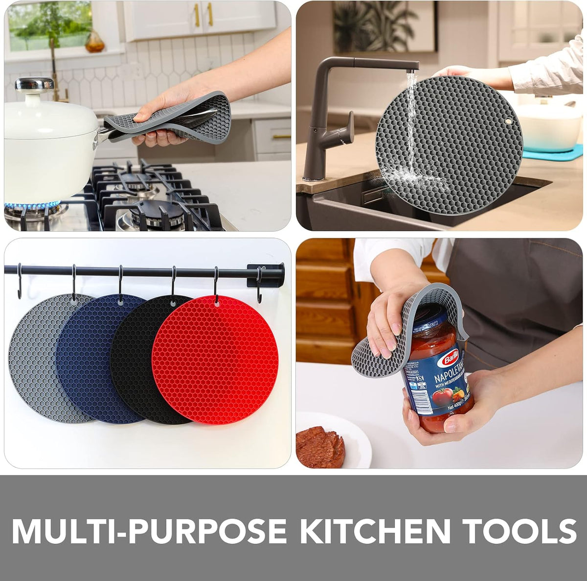Joyhalo 4 Pack Trivets for Hot Dishes