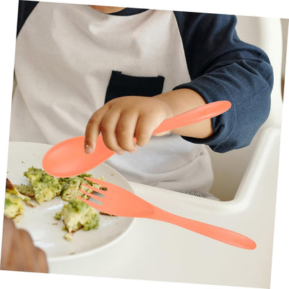 Toddmomy 3 Sets Travel Cutlery Set with Case Wheat Straw Utensil Kit for Lunch Camping School and Picnics Reusable Fork Spoon and Cutter and Travel Tableware