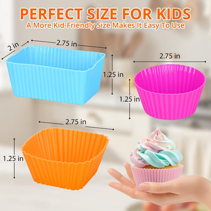 20PCS Silicone Lunch Box Dividers, Reusable Lunch Bento Box Accessories for Kids, Silicone Cupcake Liners Molds for Baking Muffin Cups, Lunchbox Supplies Accessories Back to School Lunch Essentials