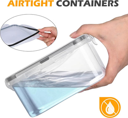 5pc Food Storage Containers with Lids, Airtight Leakproof BPA Free Plastic Meal Prep Boxes, Stackable Nesting Kitchen Containers, Reusable Freezer Dishwasher Safe for Snacks, Fruit & Leftovers
