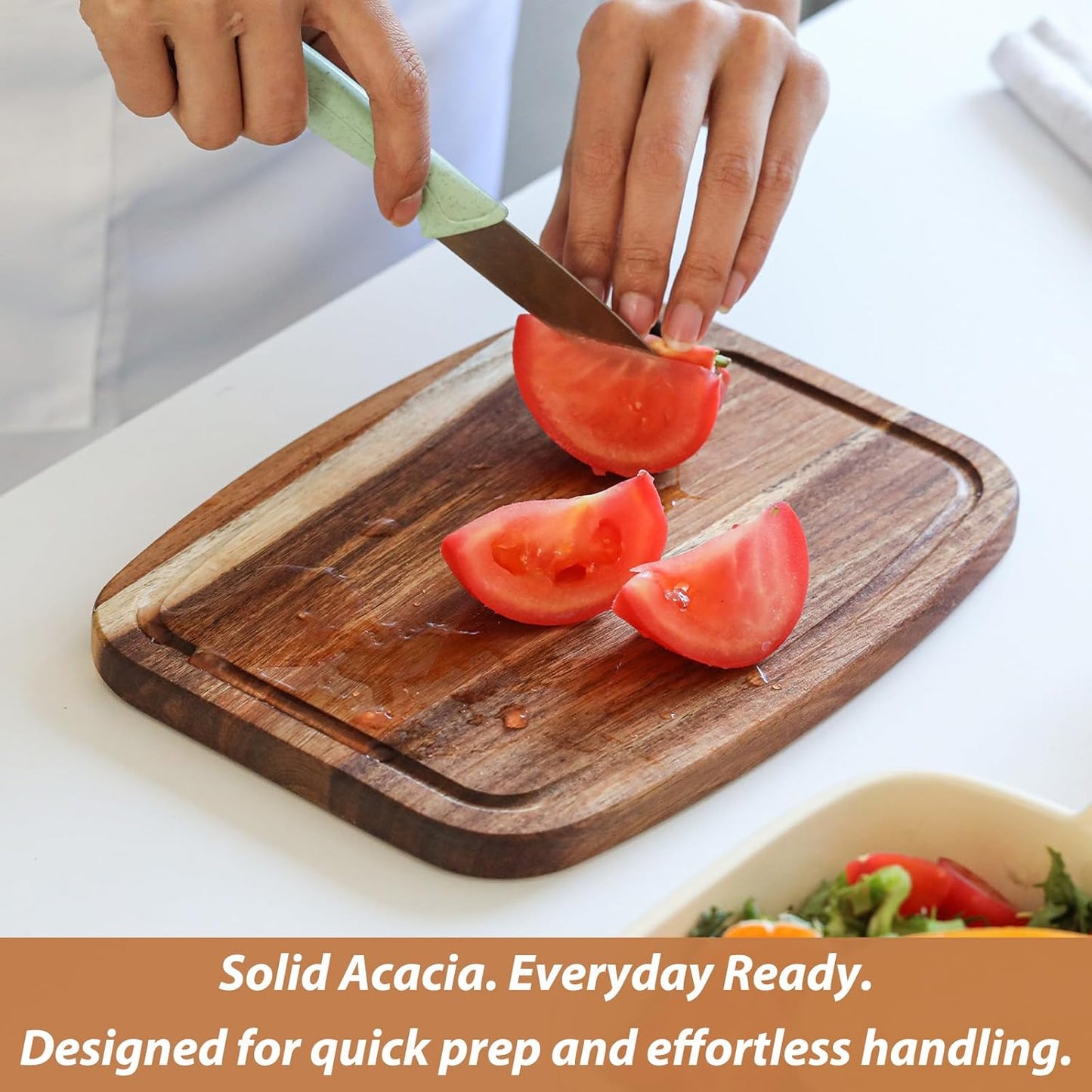 Donxote Small Cutting Board Set of 2 - Compact with Juice Groove for Fruits, Vegetables, Cheese & Sandwiches, Lightweight & Non-Toxic Mini Boards for Charcuterie, Camping & Kitchen