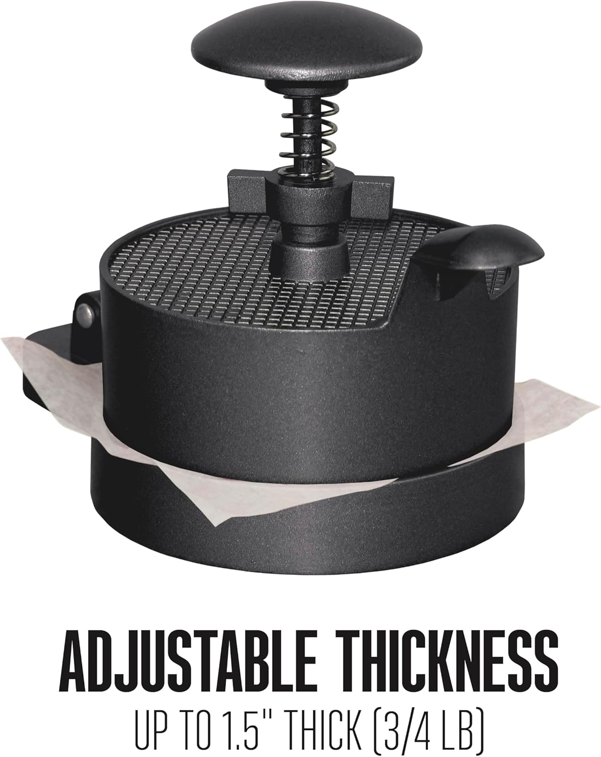 Weston Burger Press, Makes 4 1/2" Diameter Patties for Hamburger, Crab Cakes, Sausage, 1/4lb to 3/4lb, Single, Non-stick Heavy-Duty Cast Aluminum (07-0301)