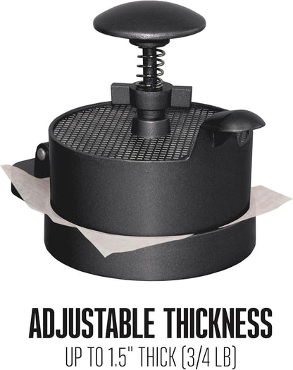 Weston Burger Press, Makes 4 1/2" Diameter Patties for Hamburger, Crab Cakes, Sausage, 1/4lb to 3/4lb, Single, Non-stick Heavy-Duty Cast Aluminum (07-0301)