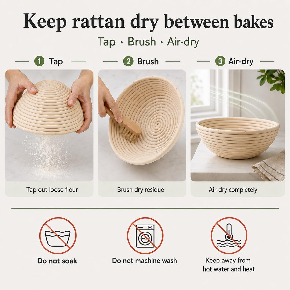 Sourdough Banneton Bread Proofing Basket Set of 2, 9'' Round