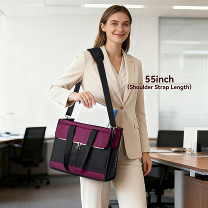 PASMAN Insulated Lunch Bag for Women, 15.6" Laptop Tote with Leakproof Cooler Compartment for Nurse Teacher Work Office and Outdoor