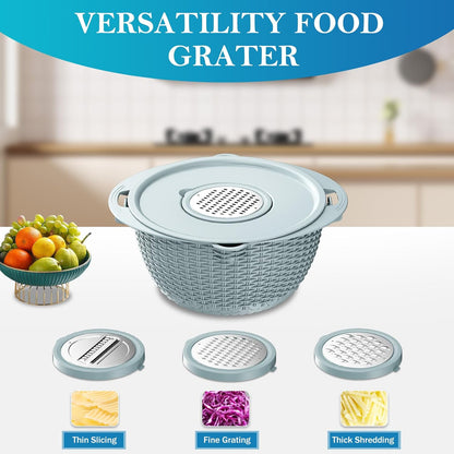 4-1 Colander with Bowl Set, Food Strainers and Colanders, Fruit Washing Bowl with Strainer, Rotatable Colander for Kitchen, Aesthetic Kitchen Gadget, Christmas & New Year Gifts - Beige