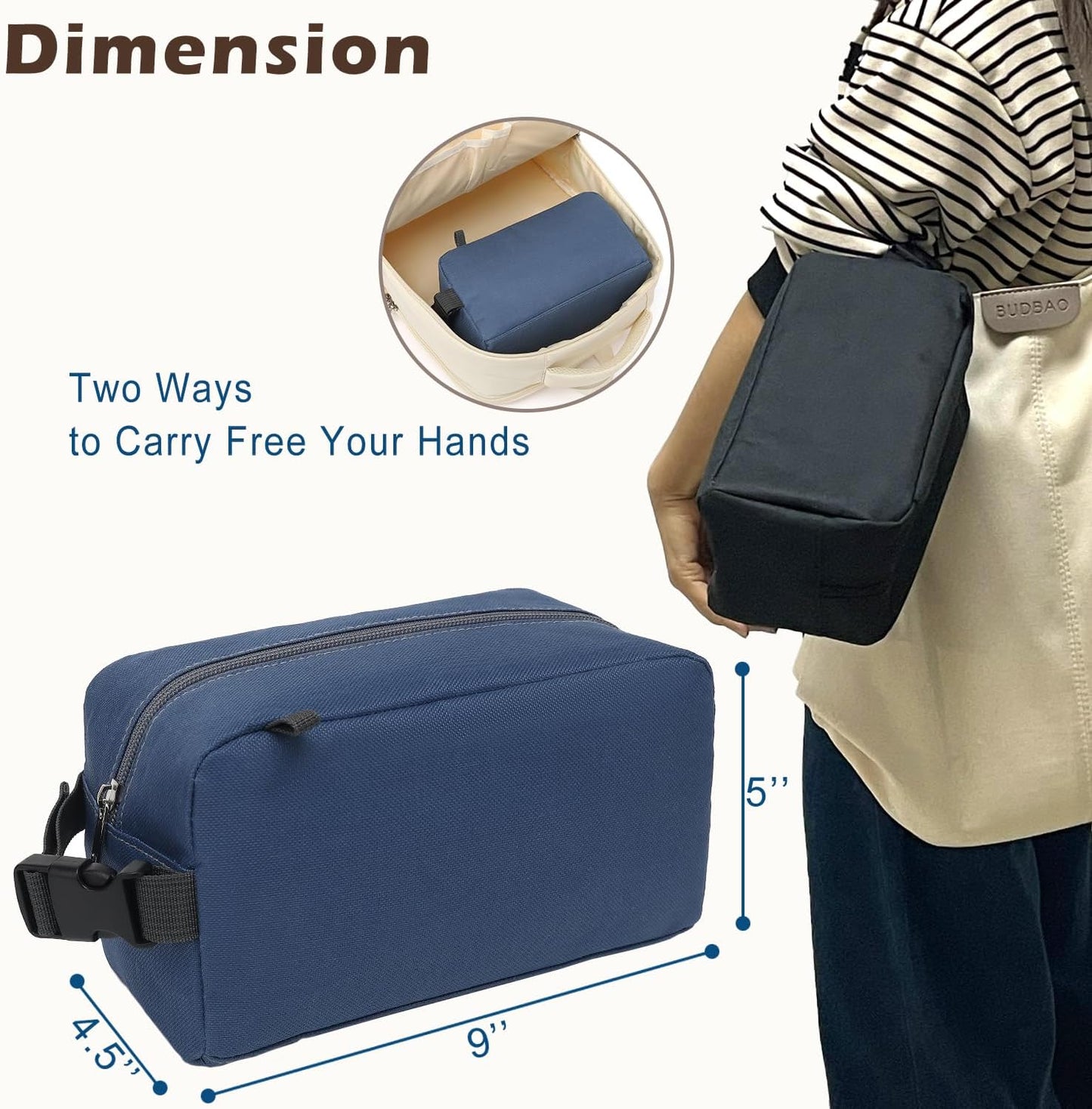 FlowFly Small Insulated Lunch box Portable Soft Bag Mini Cooler Thermal Meal Tote Kit with Handle for Work & School, Black
