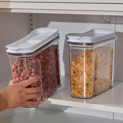 Food Dispenser Set, Airtight Food Storage Container with Lid 1.5L,2PCS BPA-FREE Plastic Pantry Organization Canisters for Nuts Quinoa Coffee and More Dry Food in Kitchen