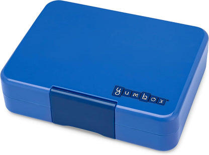 Yumbox Snack Box, 3 Compartments, Leakproof, Glitter Blue | Built-In Dip Well | Removable Compartment Tray | Easy-Open Single Latch | Lightweight & Compact | Perfect for Snacks & Sides
