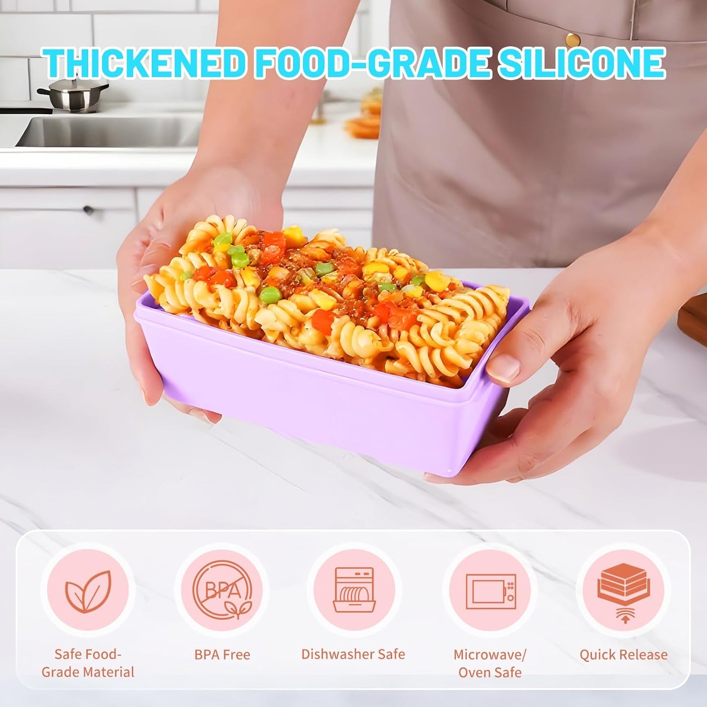Gemice 1-Cup Silicone Freezer Molds with Lids, Individual 4-Pack Portion Soup Cubes Freezer Trays for Food Storage, Oven & Dishwasher Safe, BPA-Free, Silicone Freezer Containers for Meal Prep