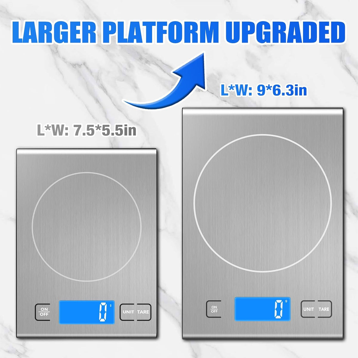 33lb Rechargeable Food Scale, Diyife 304 Stainless Steel Kitchen Scale