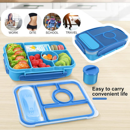 Lunch Box Kids,Bento Box Adult,Lunch Containers for Adults/Kids/Toddler,5 Compartments Bento Lunch Box with Sauce Vontainers,Microwave & Dishwasher & Freezer Safe(Purple)