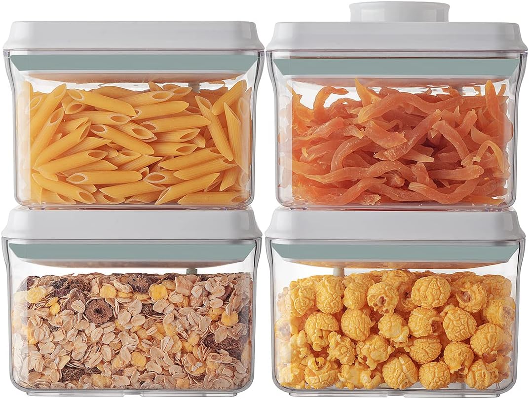 Ankou Food Storage Container Sets, 2.8 Qt *2+ 4.2 Qt *4 Airtight Canisters with Lids and 130ml Scoop, BPA-Free Plastic Pantry Containers for Flour, Sugar, Rice