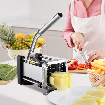 VEVOR French Fry Cutter, Potato Slicer with 1/2", "3/8", "1/4 Stainless Steel Blades, Manual Potato Cutter Chopper with Suction Cups, Great for Potato, French Fries, Cucumber, Vegetables, Carrot