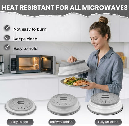 Collapsible Microwave Splatter Cover for Food, 10.5 Inch