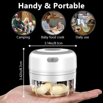 Electric Mini Garlic Mincer, 100ML USB Vegetable Onion Chopper