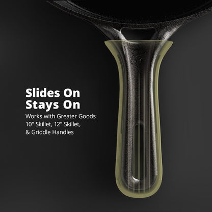Greater Goods Silicone Handle Cover Designed for Greater Goods Cast Iron Skillet and Griddle, Moss Green
