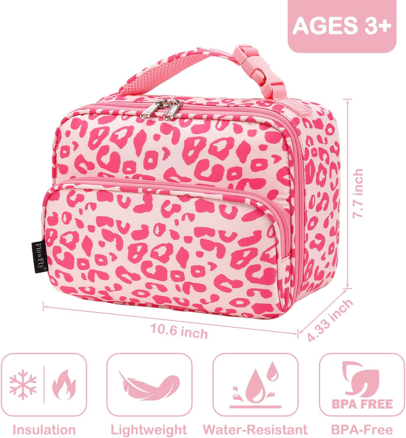 FlowFly Kids Lunch box Insulated Soft Bag Mini Cooler Back to School Thermal Meal Tote Kit for Girls, Boys, Astronaut - Colors B