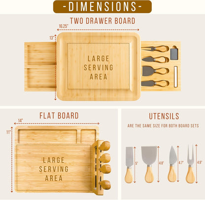 Personalized Bamboo Charcuterie Board Set with Accessories – Custom Large Serving Tray with Knives for Wedding, Anniversary, Bridal Shower, Women, Housewarming, Engagement, Couples, Mother’s Day Gifts